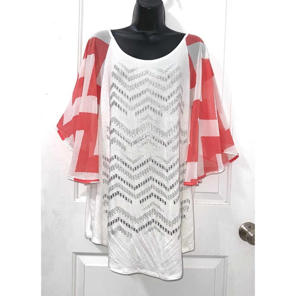 Vocal Vocal Chevron Dolman Blouse size XL